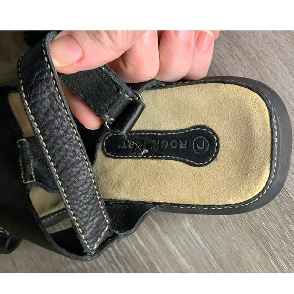 Rockport Ladies Crisscross Strappy Flat Comfort Sandals Leather Black Size 6 - Picture 5 of 8